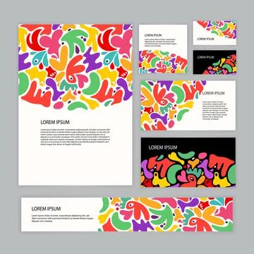 Cute corporate identity template Stock Illustration