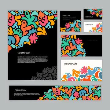 Cute corporate identity template Ilustración de archivo