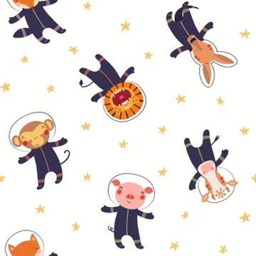 Cute cosmic seamless pattern 스톡 일러스트