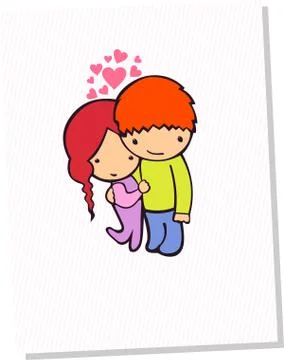 Cute couple card Stock Illustration