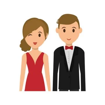 Cute couple cartoon Ilustración de archivo