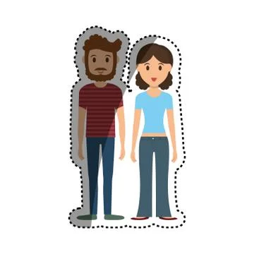Cute couple cartoon Ilustración de archivo