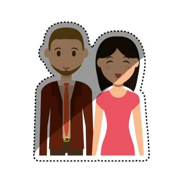 Cute couple cartoon Ilustración de archivo