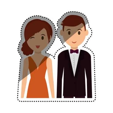 Cute couple cartoon Ilustración de archivo