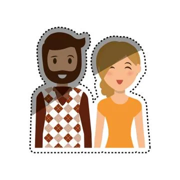 Cute couple cartoon Ilustración de archivo