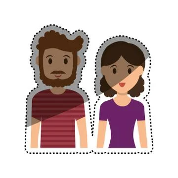 Cute couple cartoon Ilustración de archivo