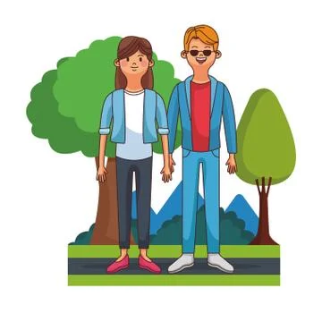 Cute couple cartoon Ilustración de archivo