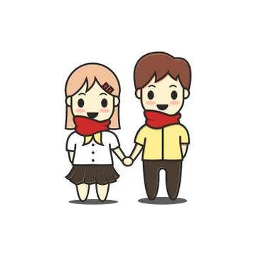 Cute couple character vector Stock Illustration
