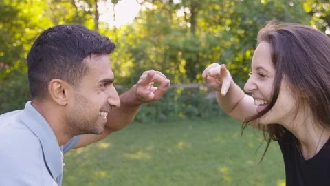 Cute couple having fun dancing together. - Slow Motion - shot on RED Stock Footage 125165725