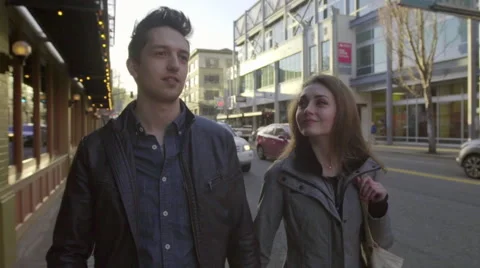 Cute couple holds hands Stock Footage 62469481