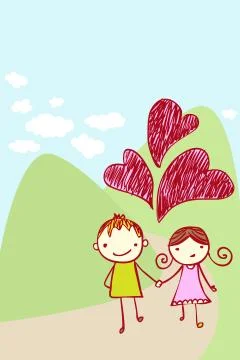 Cute couple Illustrazione stock