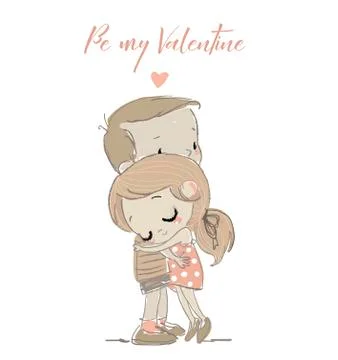 Cute couple in love Stock Illustration