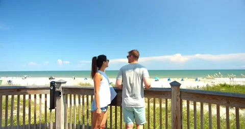 Cute Couple at Myrtle Beach, 4K Stock Footage 142029727