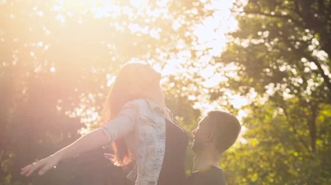 Cute couple in the park Stock Footage 58182607