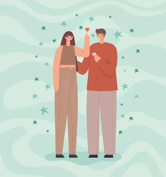 Cute couple poster Ilustração Stock