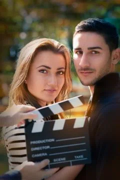 Cute Couple Ready for a Shoot Stock Photos