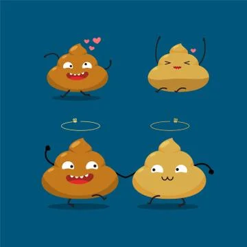 A cute couple of shit. Vector Illustration Stock Illustration