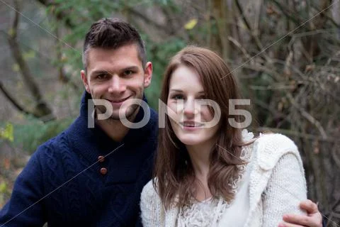 Cute couple smiling Stock Photos