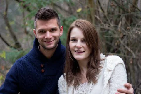 Cute couple smiling Foto stock