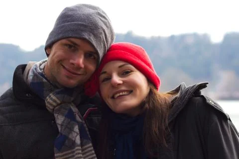 Cute couple smiling Stock-Fotos
