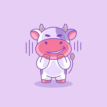 Cute cow has a bad plan Stock Illustration