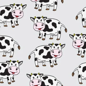 Cute cow pattern Stock Illustration