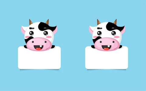 Cute cow photo frames Illustrazione stock