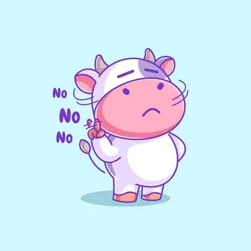 The cute cow said no while shaking her head Stock Illustration