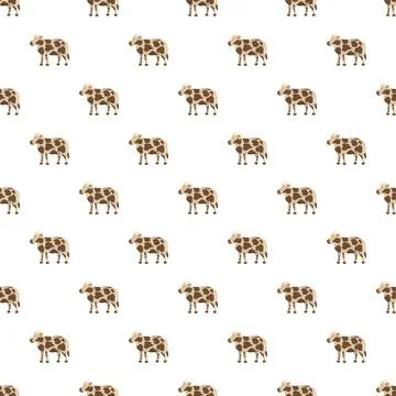 Cute cow seamless pattern for farm background Stock Illustration