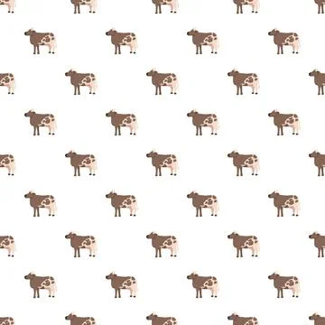 Cute cow seamless pattern for farm background Stock Illustration