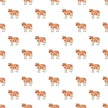 Cute cow seamless pattern for farm animal background Illustrazione stock