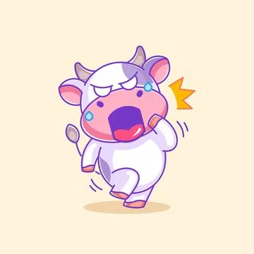 A cute cow is surprised Stock Illustration
