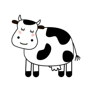 Cute cow vector illustration on a white background Stock Illustration