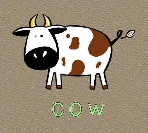 Cute cows seamless pattern. childish background. animal illustration Stock Illustration