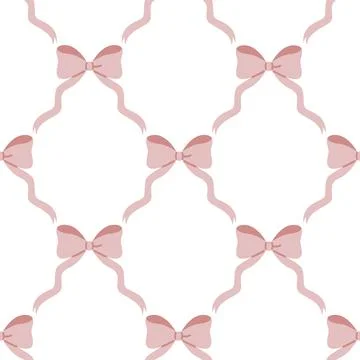 Cute, cozy pattern of pink bows Stock Illustration