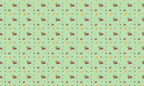 Cute crab cartoon pattern with orange shells on green background Stock Illustration
