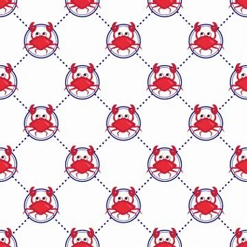 Cute crabs pattern Stock Illustration