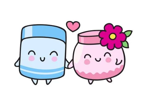 Cute cream jars. Stock Illustration