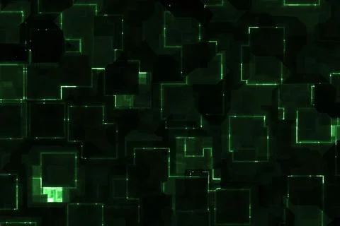 Cute creative green hi-tech computer shining cg background illustration Illustrazione stock