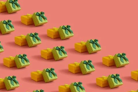 Cute creative pattern made with gift boxes. Christmas holidays concept with.. 写真素材