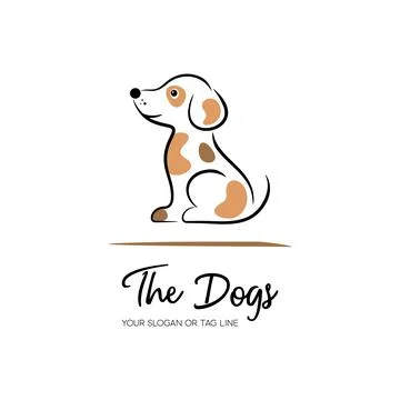 Cute creative vector dog logo design template Illustrazione stock