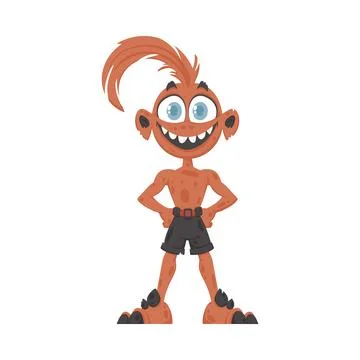 This cute creature is fun and can make people laugh. Cartoon style. Stock Illustration