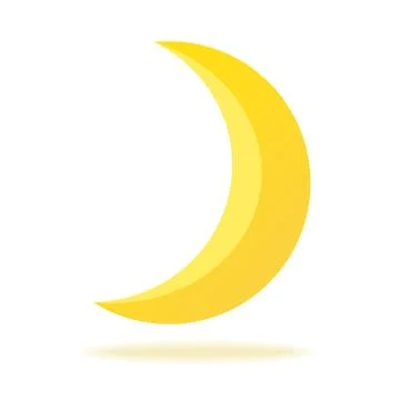 Cute crescent isolated on white background. Half moon. Vector illustration in Stock Illustration