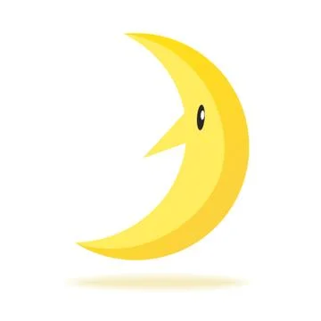 Cute crescent isolated on white background. Half moon. Vector illustration in Stock Illustration