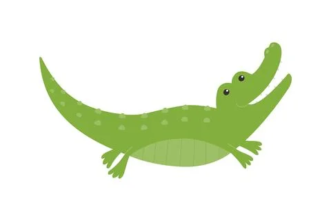 Cute crocodile isolated on a white background. Stock Illustration