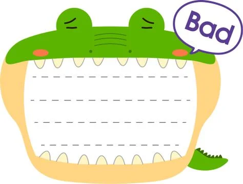 Cute crocodile noteboard Stock Illustration