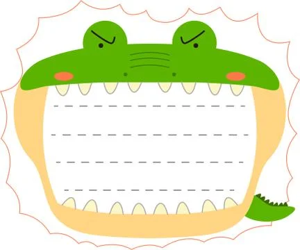 Cute crocodile noteboard Stock Illustration