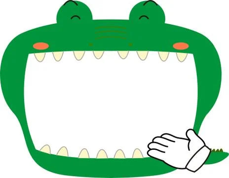 Cute crocodile whiteboard Stock Illustration