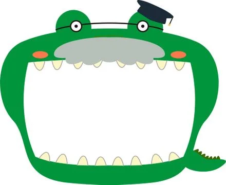 Cute crocodile whiteboard Stock Illustration