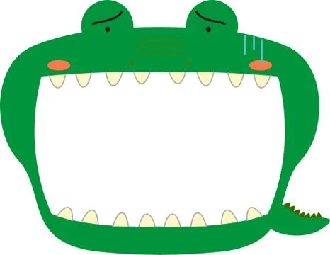 Cute crocodile whiteboard Stock Illustration